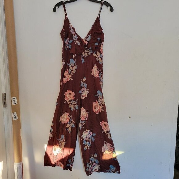 NEW Show Me Your MuMu Floral Ruffle V Neck Sleeveless Jumpsuit Pants Size Small - Picture 3 of 14